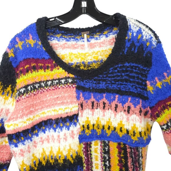 Free People Best Day Ever Pullover Sweater Womens M Multicolor Alpaca Wool Blend - Picture 9 of 16